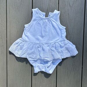 GAP white eyelet skirted bodysuit 3-6 months